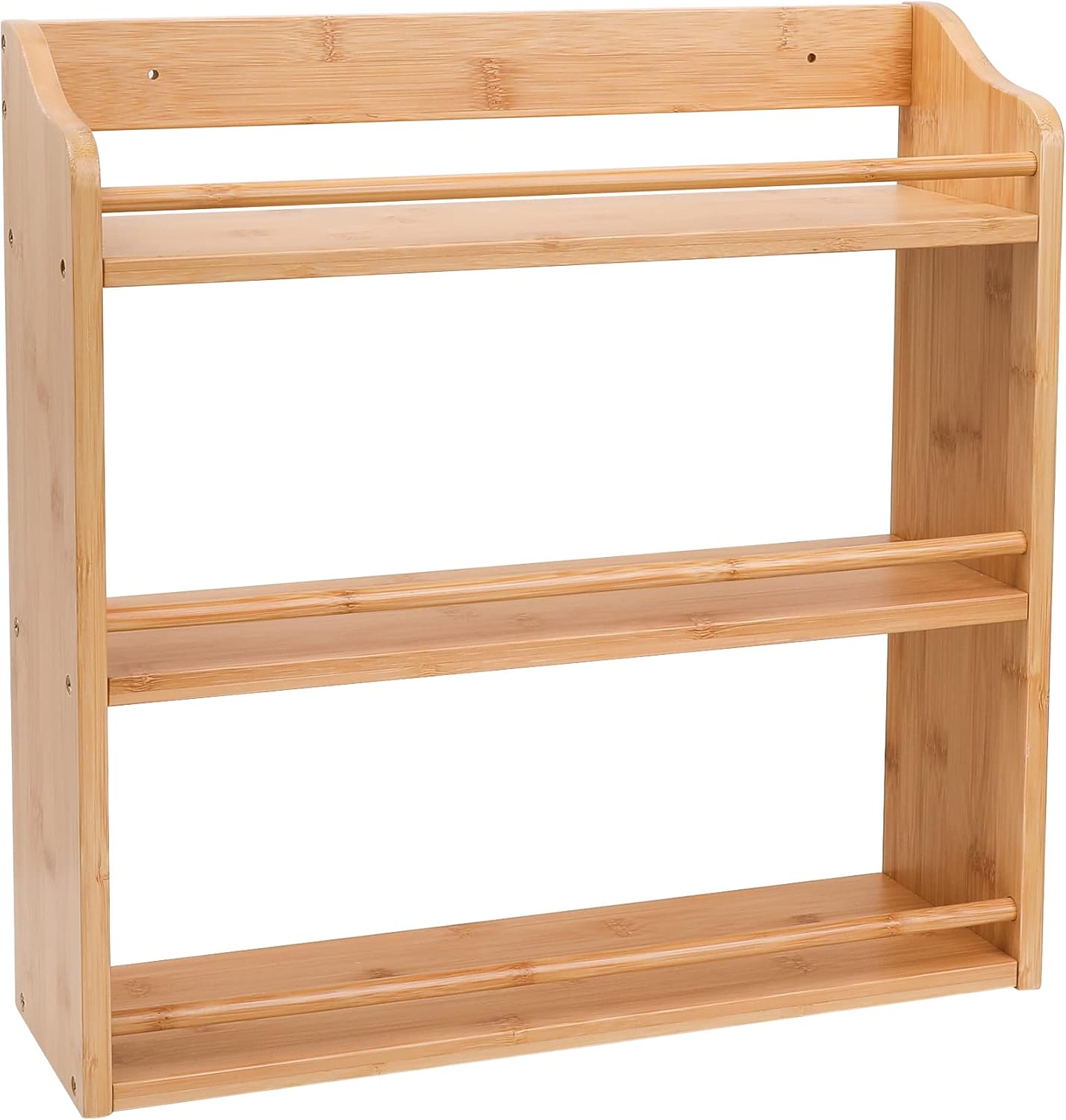 3 Tier Bamboo Spice Rack, Seasoning Jars Rack Shelf Spice Organizer for Kitchen Counter or Wall Mounting - Image 9